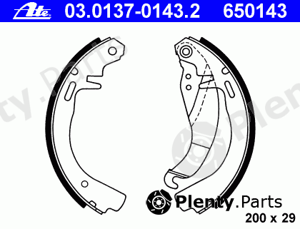  ATE part 03.0137-0143.2 (03013701432) Brake Shoe Set