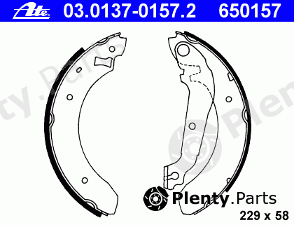  ATE part 03.0137-0157.2 (03013701572) Brake Shoe Set