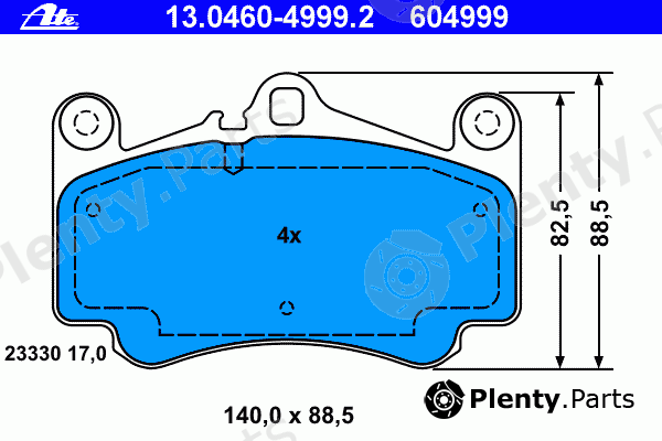  ATE part 13.0460-4999.2 (13046049992) Brake Pad Set, disc brake