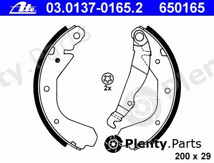  ATE part 03.0137-0165.2 (03013701652) Brake Shoe Set