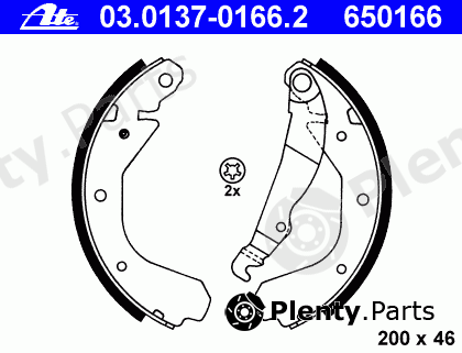  ATE part 03.0137-0166.2 (03013701662) Brake Shoe Set
