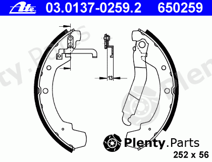 ATE part 03.0137-0259.2 (03013702592) Brake Shoe Set