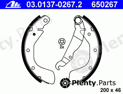  ATE part 03.0137-0267.2 (03013702672) Brake Shoe Set