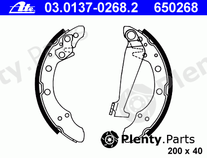  ATE part 03.0137-0268.2 (03013702682) Brake Shoe Set