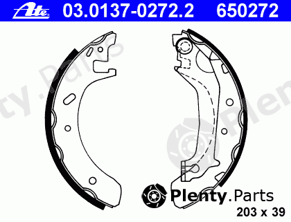  ATE part 03.0137-0272.2 (03013702722) Brake Shoe Set