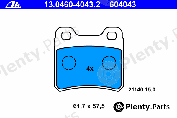  ATE part 13.0460-4043.2 (13046040432) Brake Pad Set, disc brake