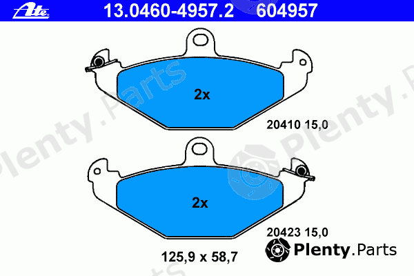  ATE part 13.0460-4957.2 (13046049572) Brake Pad Set, disc brake