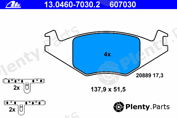  ATE part 13.0460-7030.2 (13046070302) Brake Pad Set, disc brake