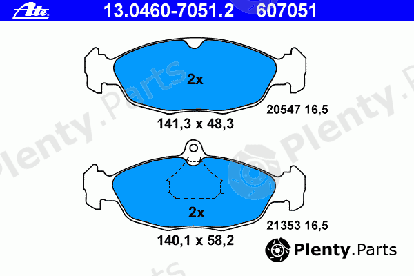 ATE part 13.0460-7051.2 (13046070512) Brake Pad Set, disc brake