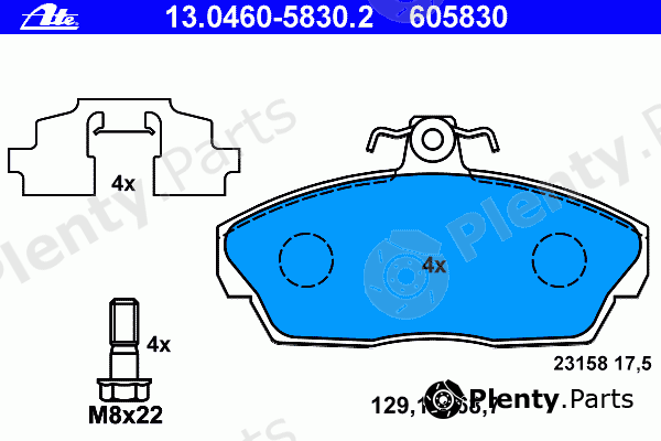  ATE part 13.0460-5830.2 (13046058302) Brake Pad Set, disc brake