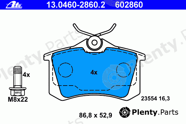  ATE part 13.0460-2860.2 (13046028602) Brake Pad Set, disc brake