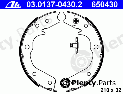  ATE part 03.0137-0430.2 (03013704302) Brake Shoe Set, parking brake