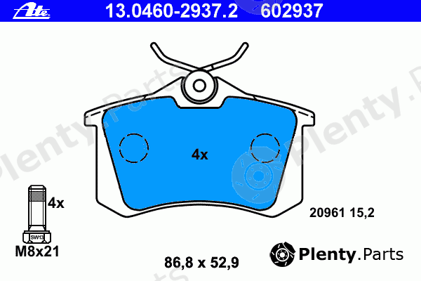  ATE part 13.0460-2937.2 (13046029372) Brake Pad Set, disc brake