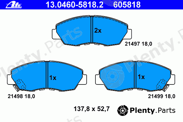  ATE part 13.0460-5818.2 (13046058182) Brake Pad Set, disc brake