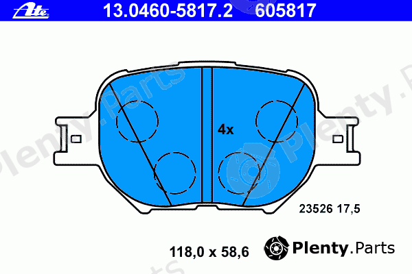  ATE part 13.0460-5817.2 (13046058172) Brake Pad Set, disc brake