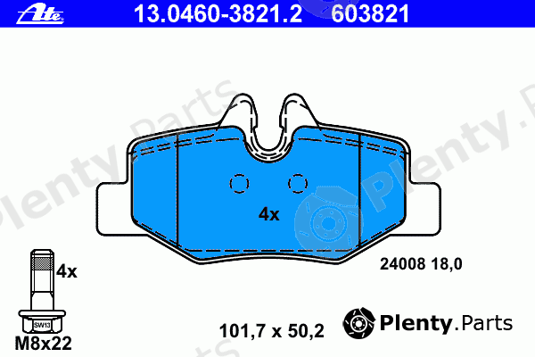  ATE part 13.0460-3821.2 (13046038212) Brake Pad Set, disc brake