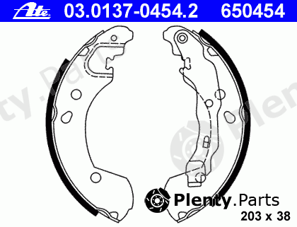  ATE part 03.0137-0454.2 (03013704542) Brake Shoe Set