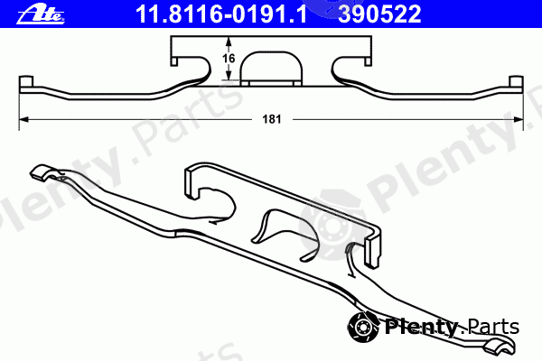  ATE part 11.8116-0191.1 (11811601911) Spring, brake caliper