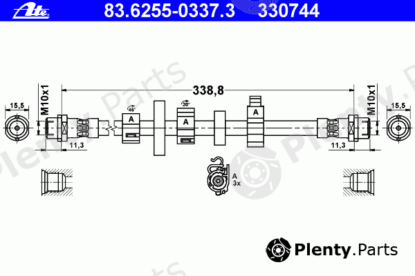  ATE part 83.6255-0337.3 (83625503373) Brake Hose