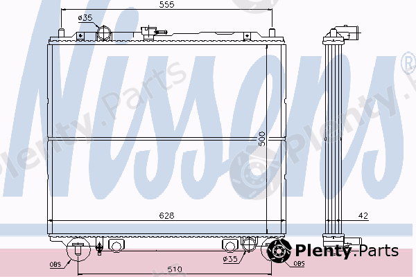  NISSENS part 62852 Radiator, engine cooling