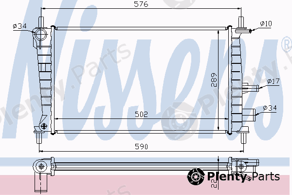  NISSENS part 62082A Radiator, engine cooling