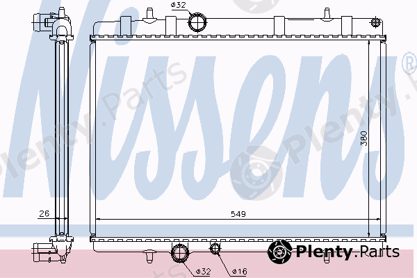  NISSENS part 63608A Radiator, engine cooling