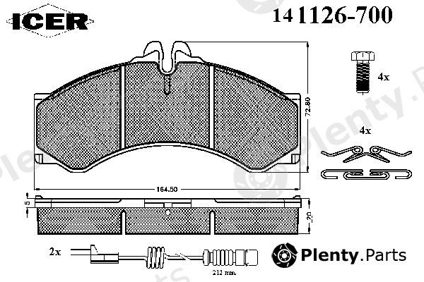  ICER part 141126-700 (141126700) Brake Pad Set, disc brake