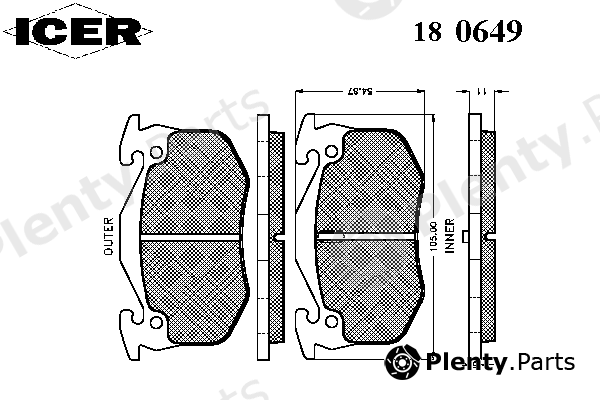  ICER part 180649 Brake Pad Set, disc brake