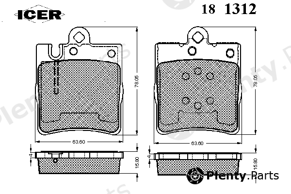  ICER part 181312 Brake Pad Set, disc brake