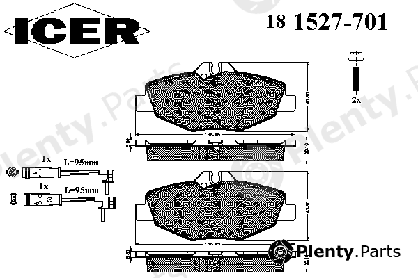  ICER part 181527-701 (181527701) Brake Pad Set, disc brake