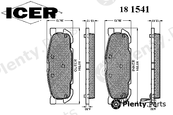  ICER part 181541 Brake Pad Set, disc brake
