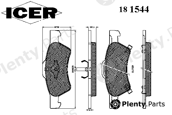  ICER part 181544 Brake Pad Set, disc brake