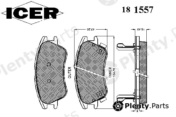  ICER part 181557 Brake Pad Set, disc brake