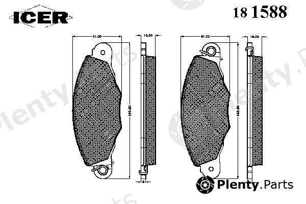  ICER part 181588 Brake Pad Set, disc brake
