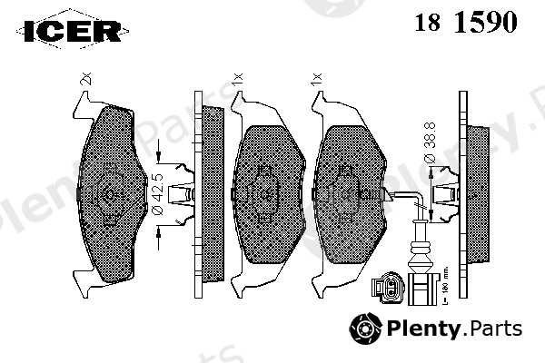  ICER part 181590 Brake Pad Set, disc brake
