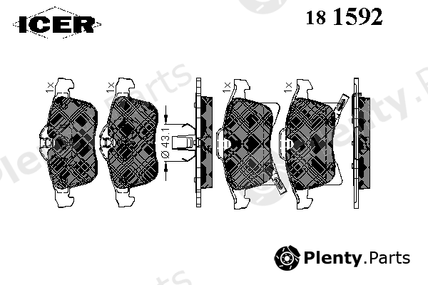  ICER part 181592 Brake Pad Set, disc brake