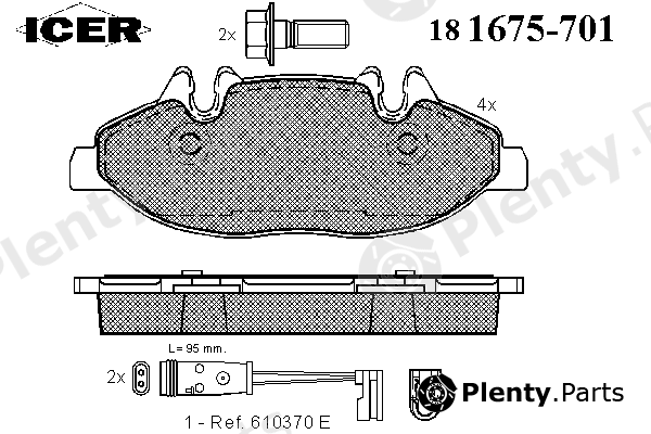  ICER part 181675-701 (181675701) Brake Pad Set, disc brake