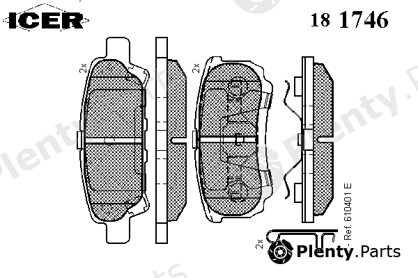  ICER part 181746 Brake Pad Set, disc brake