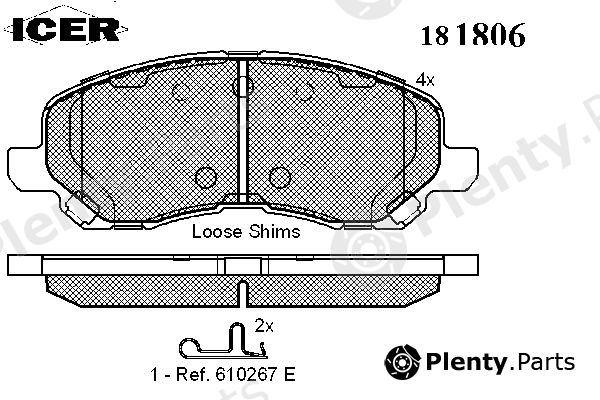  ICER part 181806 Brake Pad Set, disc brake