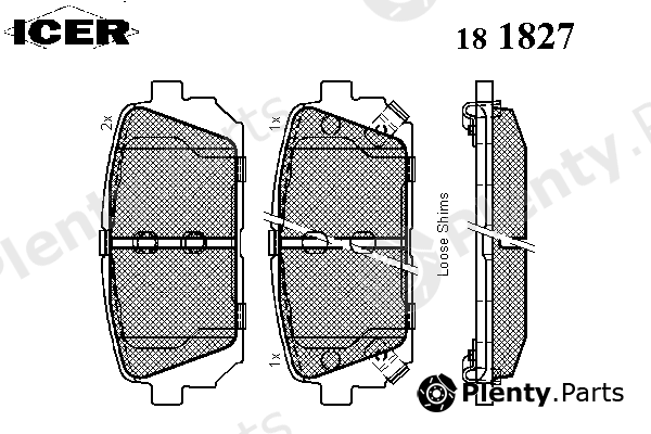  ICER part 181827 Brake Pad Set, disc brake