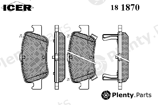 ICER part 181870 Brake Pad Set, disc brake