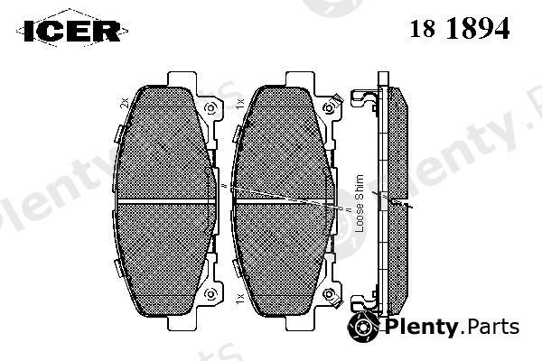  ICER part 181894 Brake Pad Set, disc brake