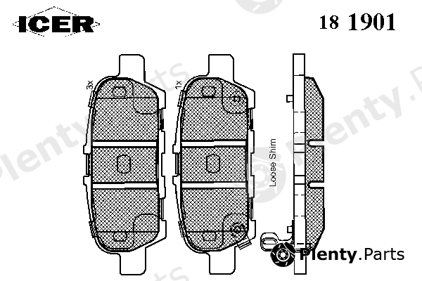  ICER part 181901 Brake Pad Set, disc brake