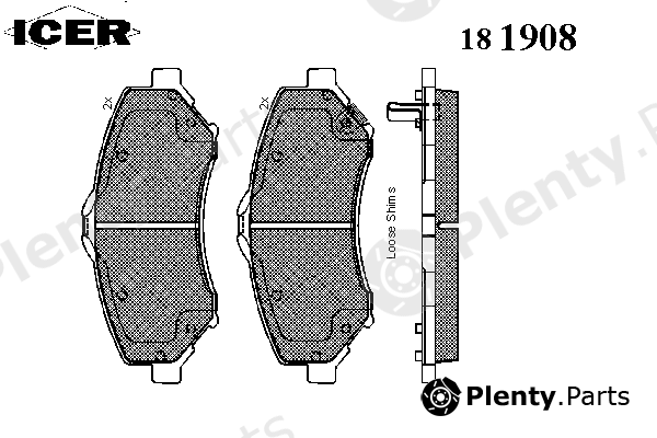  ICER part 181908 Brake Pad Set, disc brake