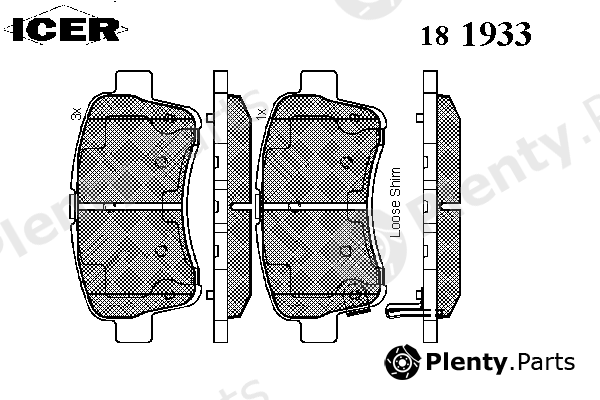  ICER part 181933 Brake Pad Set, disc brake