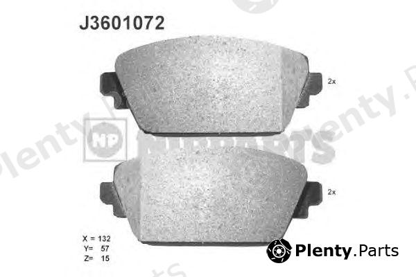  NIPPARTS part J3601072 Brake Pad Set, disc brake