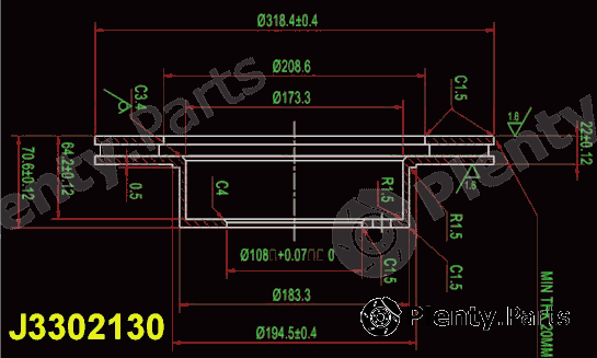  NIPPARTS part J3302130 Brake Disc