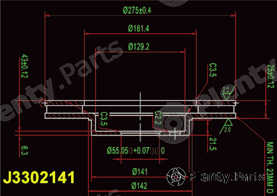  NIPPARTS part J3302141 Brake Disc