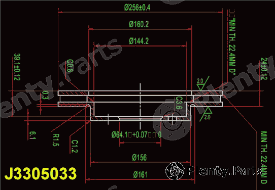  NIPPARTS part J3305033 Brake Disc