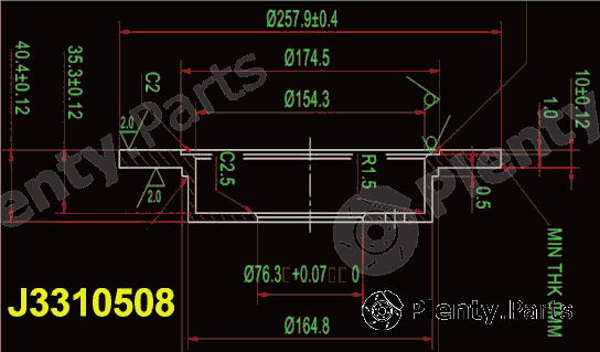  NIPPARTS part J3310508 Brake Disc